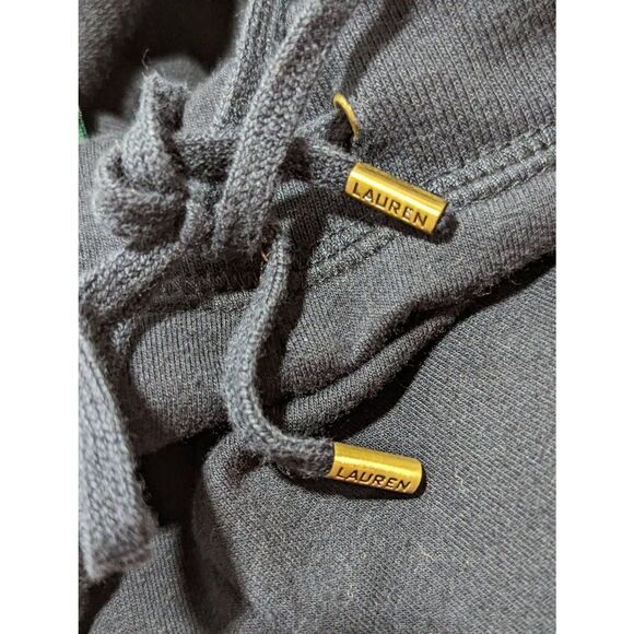 Lauren Ralph Lauren Women's Black Petite Large French Terry Jogger Pants - Picture 4 of 7